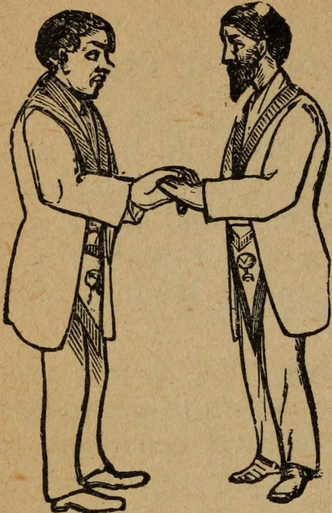 An illustration from Scotch Rite masonry illustrated : the complete ritual of the ancient and accepted Scottish Rite profusely illustrated, 1905, leaf 101