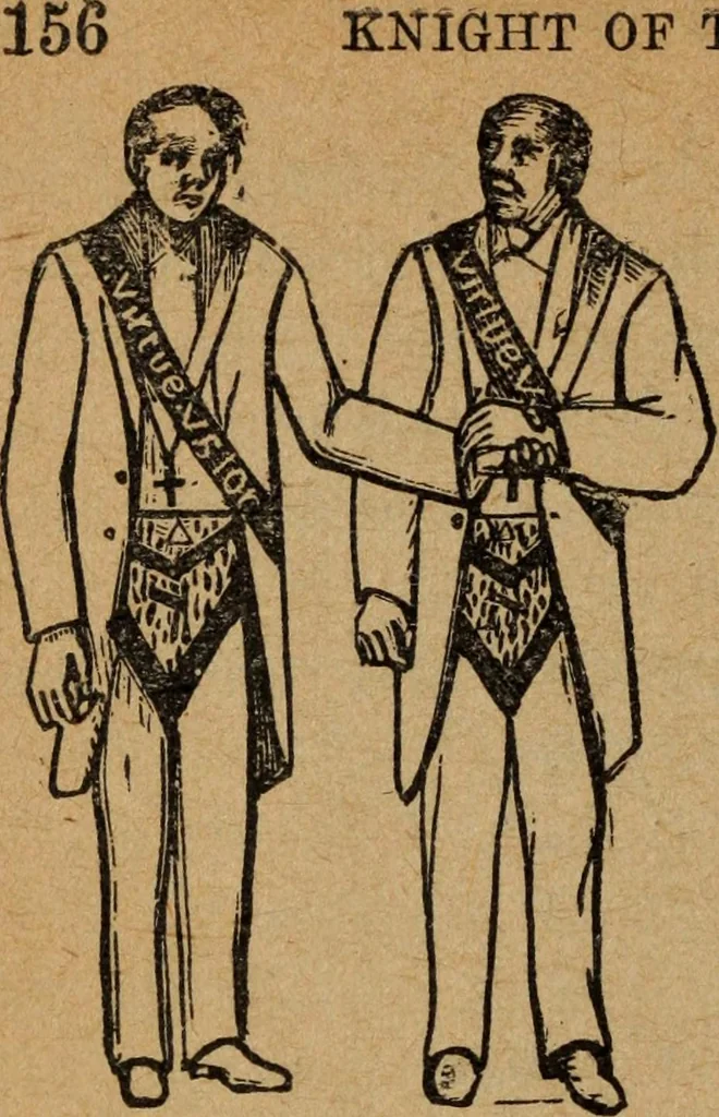 An illustration from Scotch Rite masonry illustrated : the complete ritual of the ancient and accepted Scottish Rite profusely illustrated, 1905, leaf 163