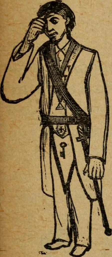 An illustration from Scotch Rite masonry illustrated : the complete ritual of the ancient and accepted Scottish Rite profusely illustrated, 1905, leaf 198