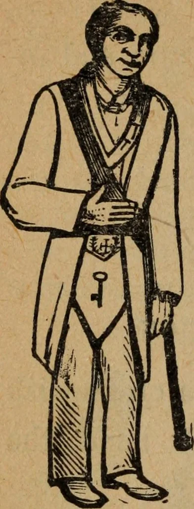 An illustration from Scotch Rite masonry illustrated : the complete ritual of the ancient and accepted Scottish Rite profusely illustrated, 1905, leaf 199