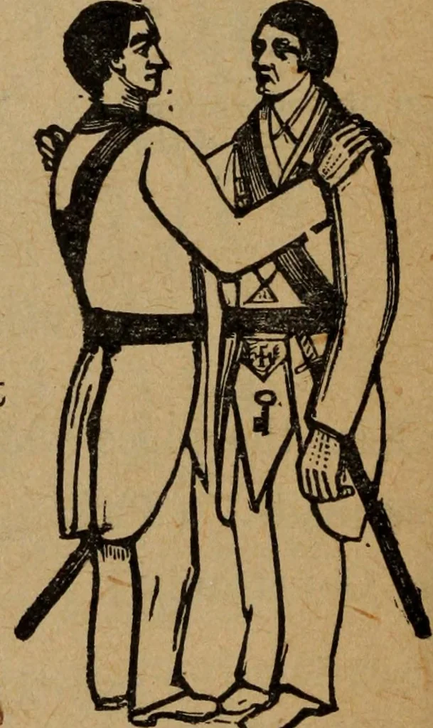 An illustration from Scotch Rite masonry illustrated : the complete ritual of the ancient and accepted Scottish Rite profusely illustrated, 1905, leaf 199