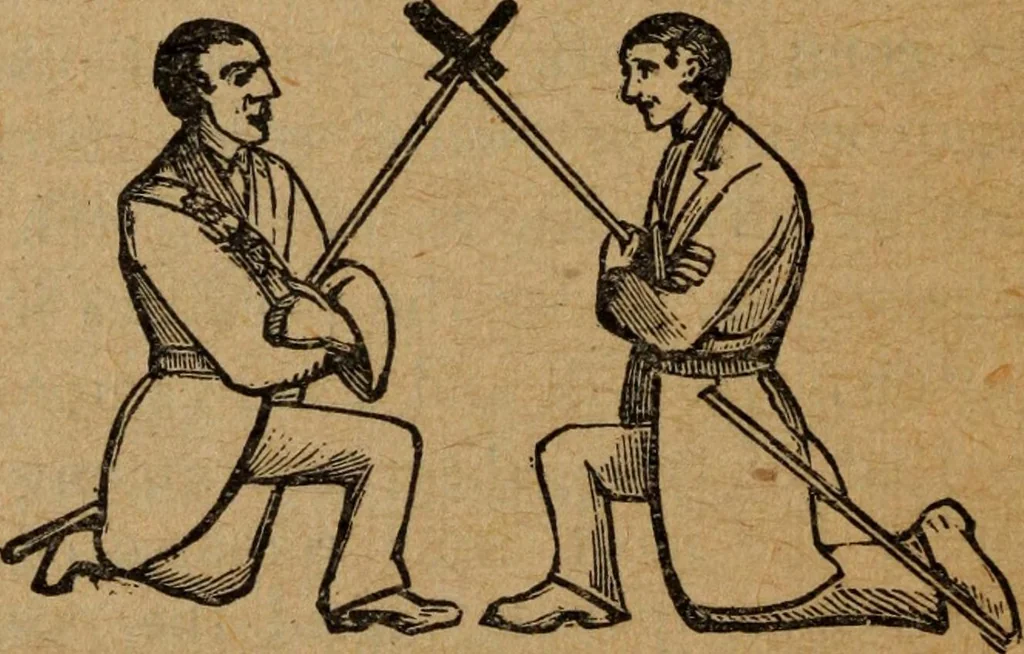 An illustration from Scotch Rite masonry illustrated : the complete ritual of the ancient and accepted Scottish Rite profusely illustrated, 1905, leaf 481