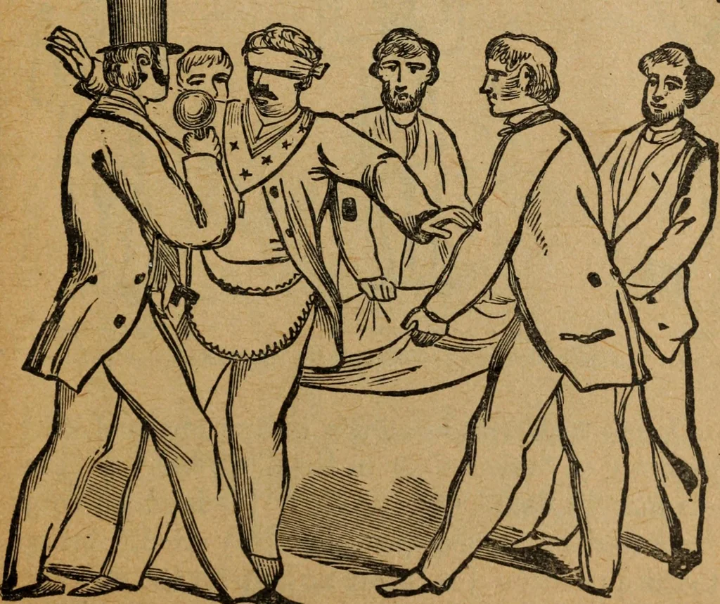 An illustration from Scotch Rite masonry illustrated : the complete ritual of the ancient and accepted Scottish Rite profusely illustrated, 1905, leaf 506