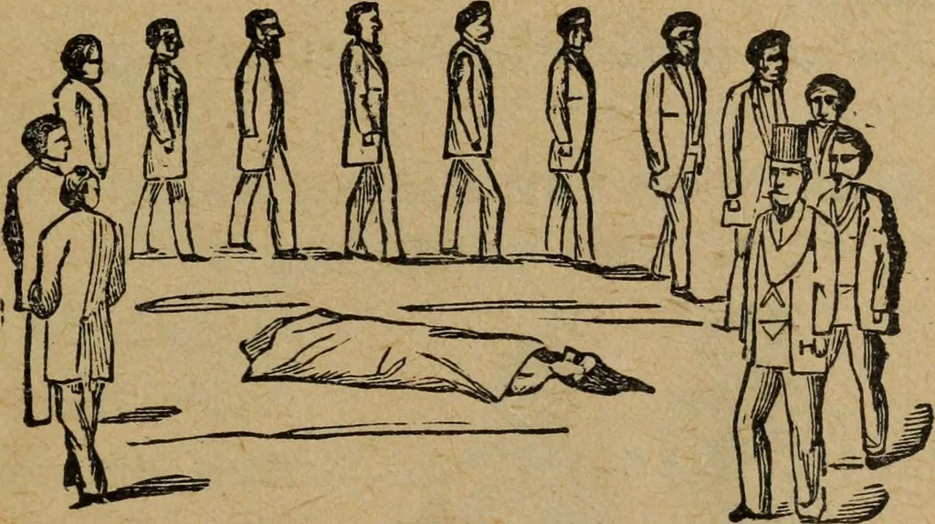 An illustration from Scotch Rite masonry illustrated : the complete ritual of the ancient and accepted Scottish Rite profusely illustrated, 1905, leaf 508