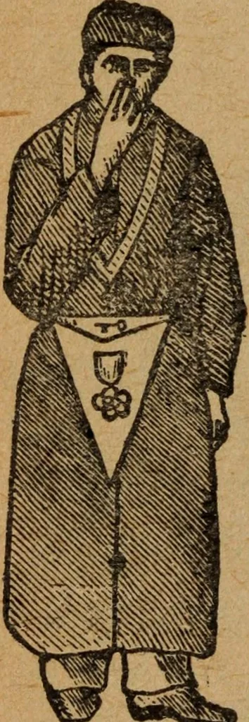 An illustration from Scotch Rite masonry illustrated : the complete ritual of the ancient and accepted Scottish Rite profusely illustrated, 1905, leaf 517