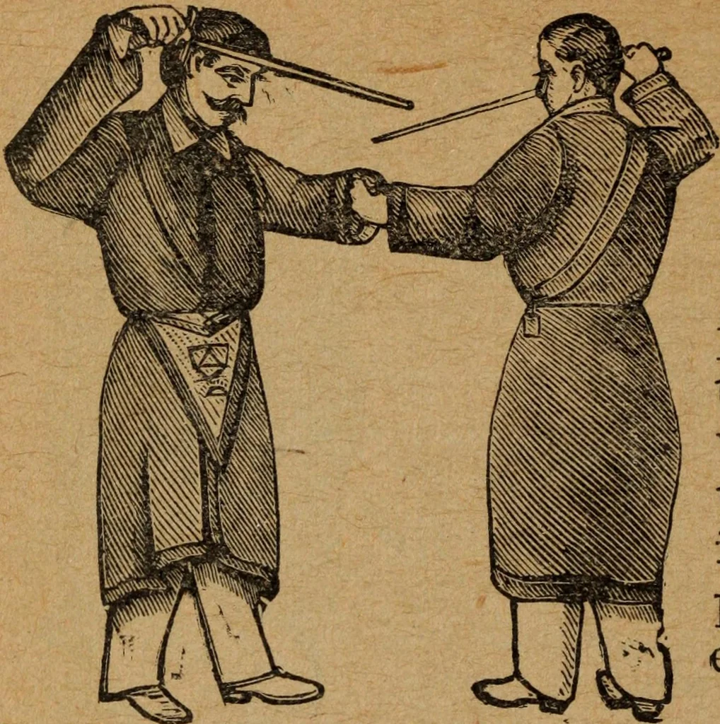 An illustration from Scotch Rite masonry illustrated : the complete ritual of the ancient and accepted Scottish Rite profusely illustrated, 1905, leaf 529
