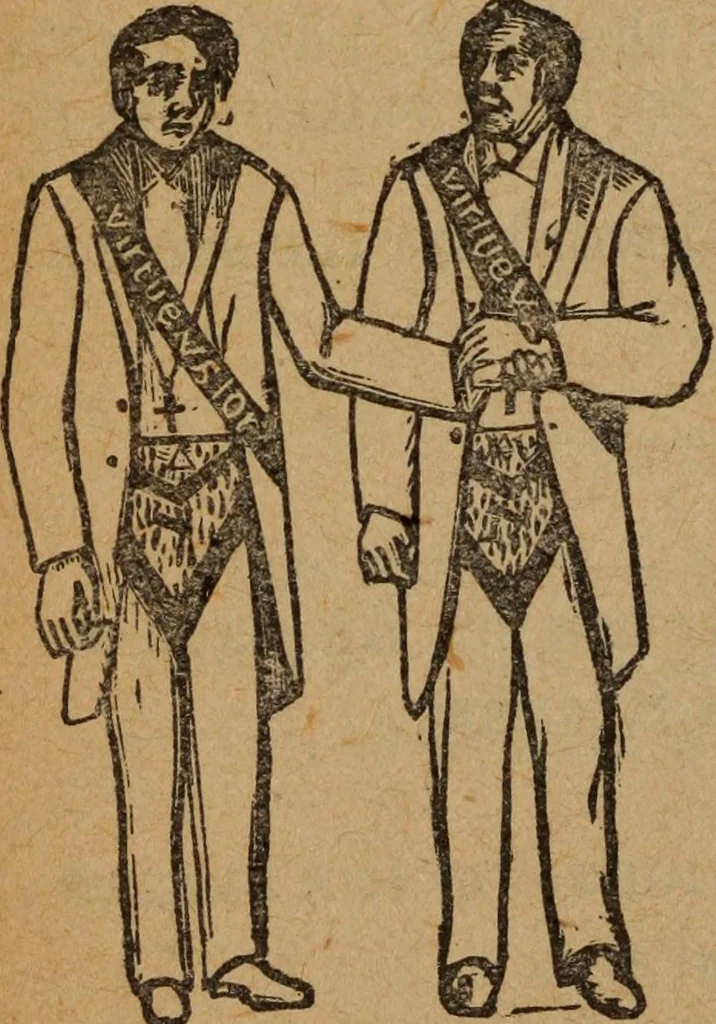 An illustration from Scotch Rite masonry illustrated : the complete ritual of the ancient and accepted Scottish Rite profusely illustrated, 1905, leaf 543
