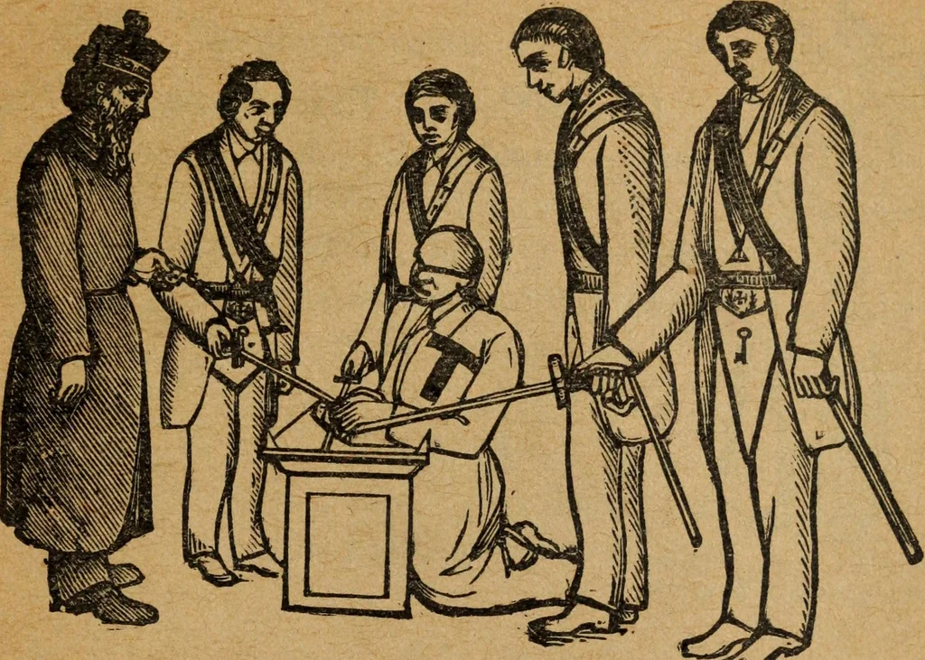 An illustration from Scotch Rite masonry illustrated : the complete ritual of the ancient and accepted Scottish Rite profusely illustrated, 1905, leaf 546