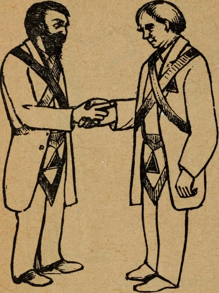 An illustration from Scotch Rite masonry illustrated : the complete ritual of the ancient and accepted Scottish Rite profusely illustrated, 1905, leaf 59