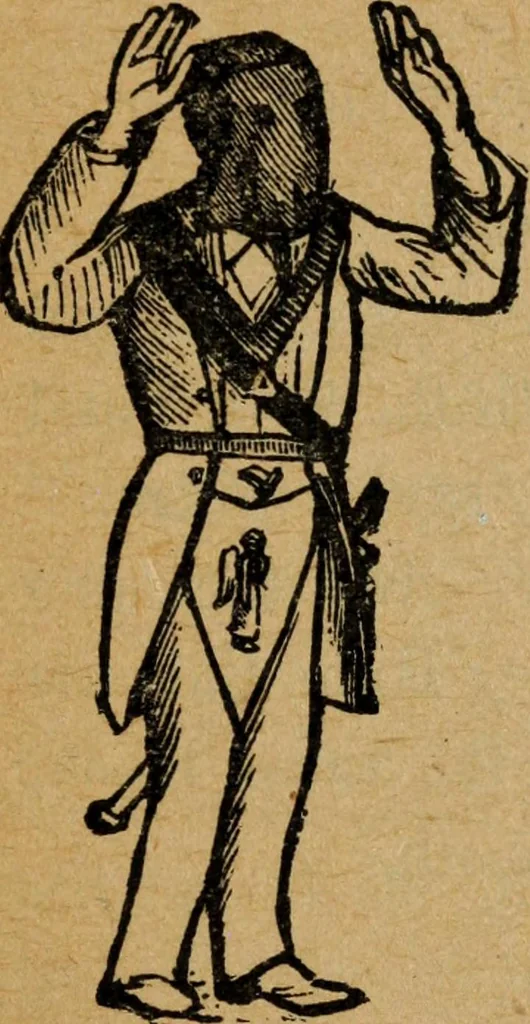 An illustration from Scotch Rite masonry illustrated : the complete ritual of the ancient and accepted Scottish Rite profusely illustrated, 1905, leaf 84