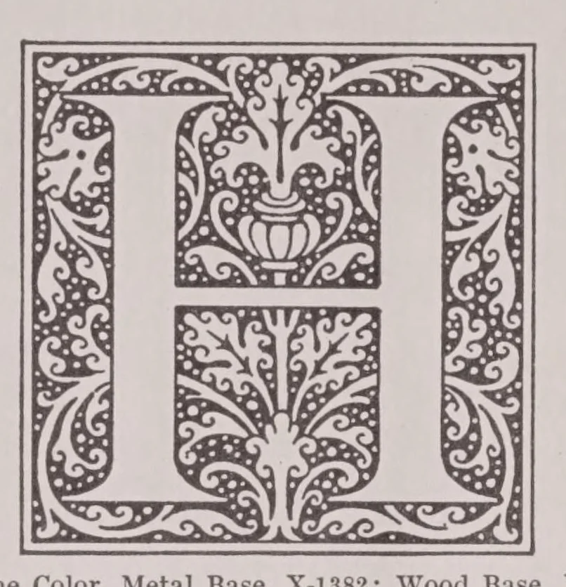 An illustration from The Scotch series, together with a showing of initials, ornaments and selected decorative material, 1922, leaf 12