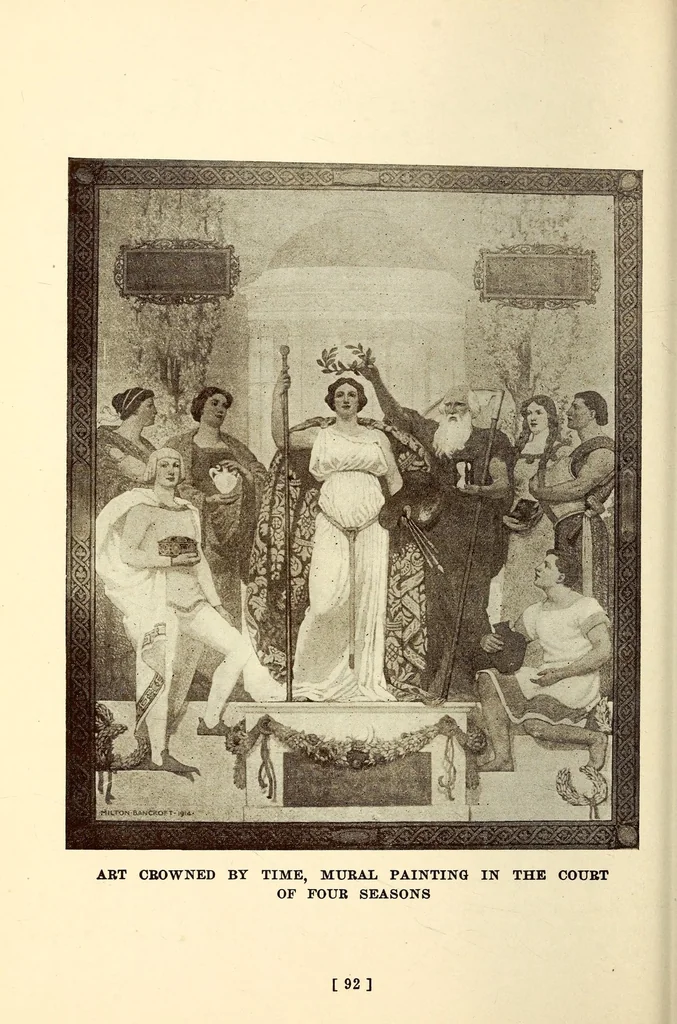An illustration from The sculpture & murals of the Panama-Pacific international exposition; the official handbook, giving the symbolism, meaning and location of all works, with information concerning the sculptors and artists, 1915, leaf 106