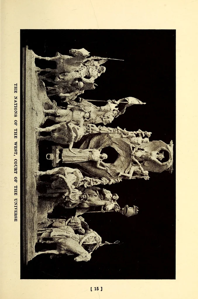 An illustration from The sculpture & murals of the Panama-Pacific international exposition; the official handbook, giving the symbolism, meaning and location of all works, with information concerning the sculptors and artists, 1915, leaf 29