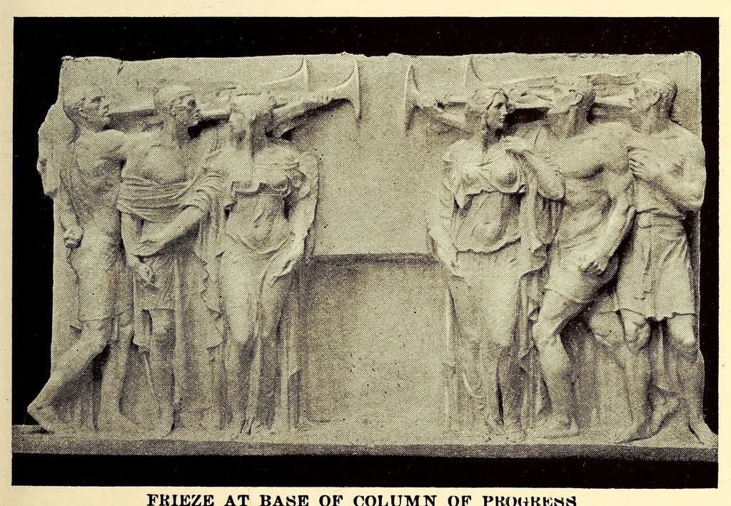 An illustration from The sculpture & murals of the Panama-Pacific international exposition; the official handbook, giving the symbolism, meaning and location of all works, with information concerning the sculptors and artists, 1915, leaf 43