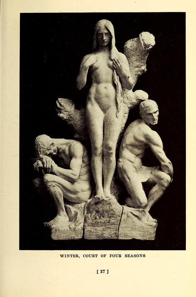 An illustration from The sculpture & murals of the Panama-Pacific international exposition; the official handbook, giving the symbolism, meaning and location of all works, with information concerning the sculptors and artists, 1915, leaf 51