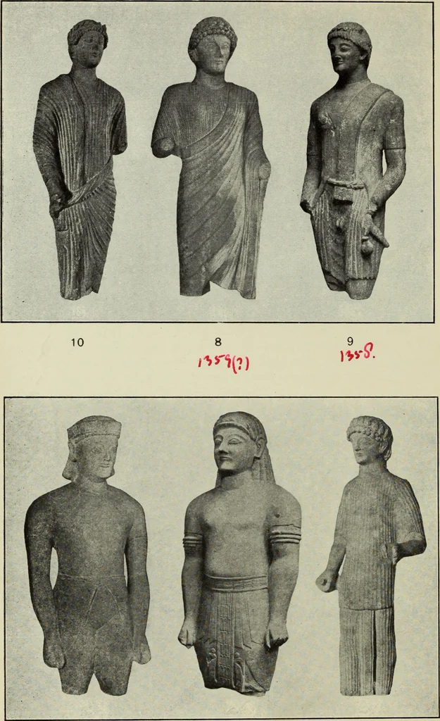 An illustration from Sculptures of the Cesnola Collection of Cypriote Antiquities in the east entrance hall and north aisle, 1880, leaf 129