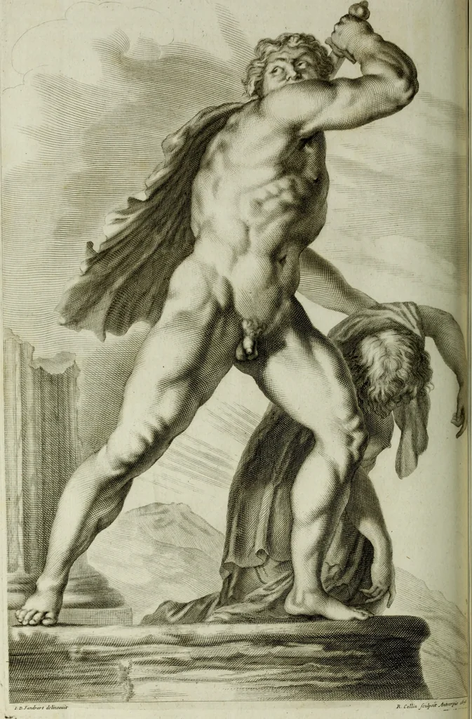 An illustration from Scvlptvræ veteris admiranda : sive, Delineatio vera perfectissimarvm eminentissimarvmqve statvarvm, unà cum artis hujus nobilissimæ theoria, serenissimo ac potentissimo principi ac domino, domino Carolo, comiti Palat. Rheni, S. Rom. imp. archith. & electori, Bavariæ duci, &c. &c., 1680, leaf 119