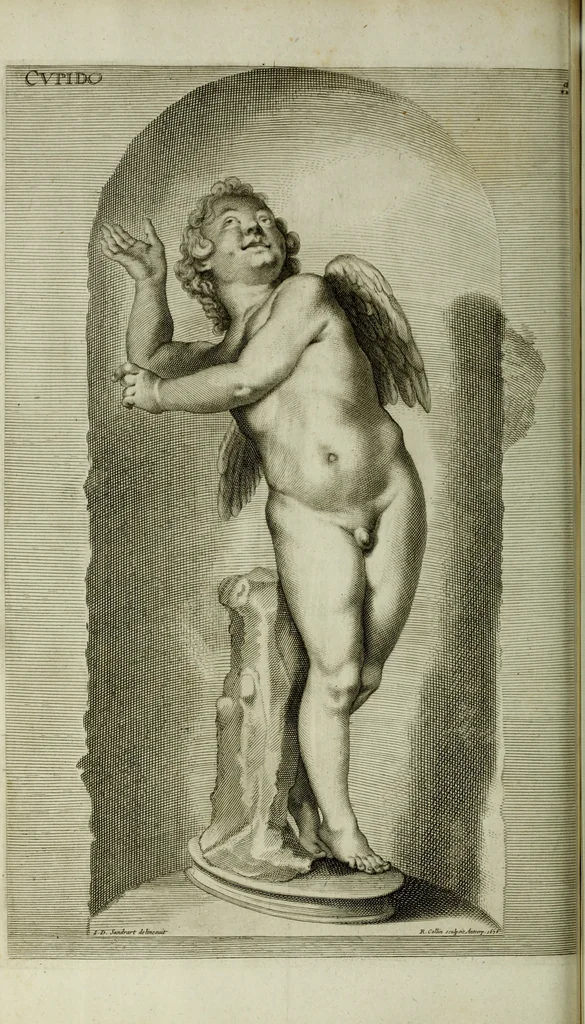 An illustration from Scvlptvræ veteris admiranda : sive, Delineatio vera perfectissimarvm eminentissimarvmqve statvarvm, unà cum artis hujus nobilissimæ theoria, serenissimo ac potentissimo principi ac domino, domino Carolo, comiti Palat. Rheni, S. Rom. imp. archith. & electori, Bavariæ duci, &c. &c., 1680, leaf 127