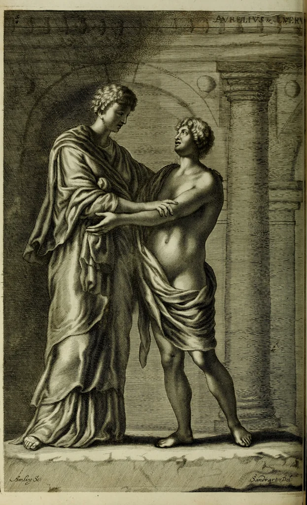 An illustration from Scvlptvræ veteris admiranda : sive, Delineatio vera perfectissimarvm eminentissimarvmqve statvarvm, unà cum artis hujus nobilissimæ theoria, serenissimo ac potentissimo principi ac domino, domino Carolo, comiti Palat. Rheni, S. Rom. imp. archith. & electori, Bavariæ duci, &c. &c., 1680, leaf 183