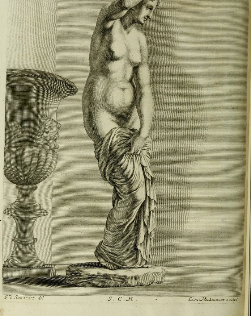An illustration from Scvlptvræ veteris admiranda : sive, Delineatio vera perfectissimarvm eminentissimarvmqve statvarvm, unà cum artis hujus nobilissimæ theoria, serenissimo ac potentissimo principi ac domino, domino Carolo, comiti Palat. Rheni, S. Rom. imp. archith. & electori, Bavariæ duci, &c. &c., 1680, leaf 289