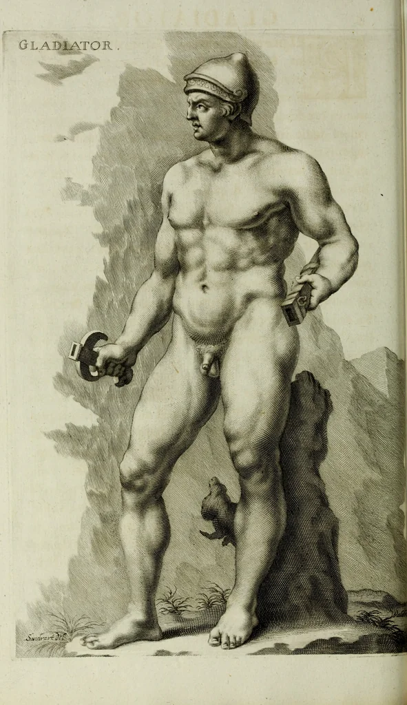 An illustration from Scvlptvræ veteris admiranda : sive, Delineatio vera perfectissimarvm eminentissimarvmqve statvarvm, unà cum artis hujus nobilissimæ theoria, serenissimo ac potentissimo principi ac domino, domino Carolo, comiti Palat. Rheni, S. Rom. imp. archith. & electori, Bavariæ duci, &c. &c., 1680, leaf 49