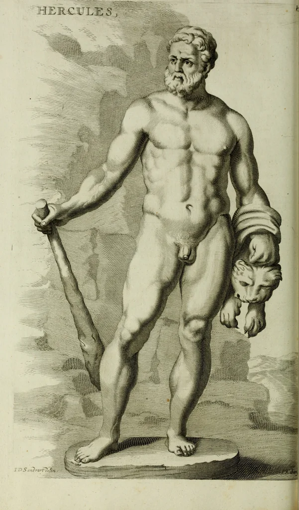 An illustration from Scvlptvræ veteris admiranda : sive, Delineatio vera perfectissimarvm eminentissimarvmqve statvarvm, unà cum artis hujus nobilissimæ theoria, serenissimo ac potentissimo principi ac domino, domino Carolo, comiti Palat. Rheni, S. Rom. imp. archith. & electori, Bavariæ duci, &c. &c., 1680, leaf 61