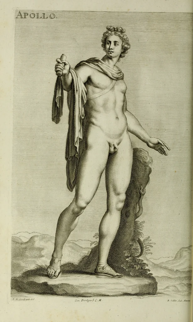 An illustration from Scvlptvræ veteris admiranda : sive, Delineatio vera perfectissimarvm eminentissimarvmqve statvarvm, unà cum artis hujus nobilissimæ theoria, serenissimo ac potentissimo principi ac domino, domino Carolo, comiti Palat. Rheni, S. Rom. imp. archith. & electori, Bavariæ duci, &c. &c., 1680, leaf 65