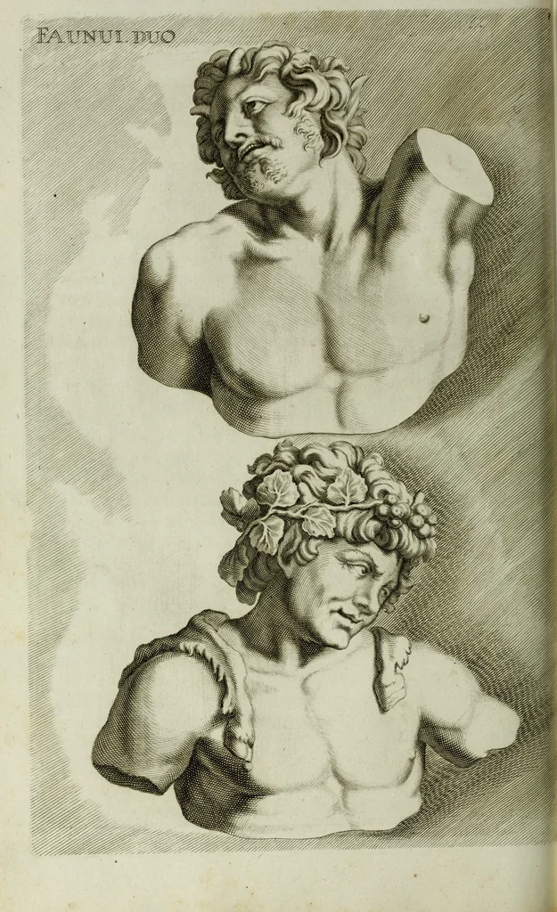 An illustration from Scvlptvræ veteris admiranda : sive, Delineatio vera perfectissimarvm eminentissimarvmqve statvarvm, unà cum artis hujus nobilissimæ theoria, serenissimo ac potentissimo principi ac domino, domino Carolo, comiti Palat. Rheni, S. Rom. imp. archith. & electori, Bavariæ duci, &c. &c., 1680, leaf 83