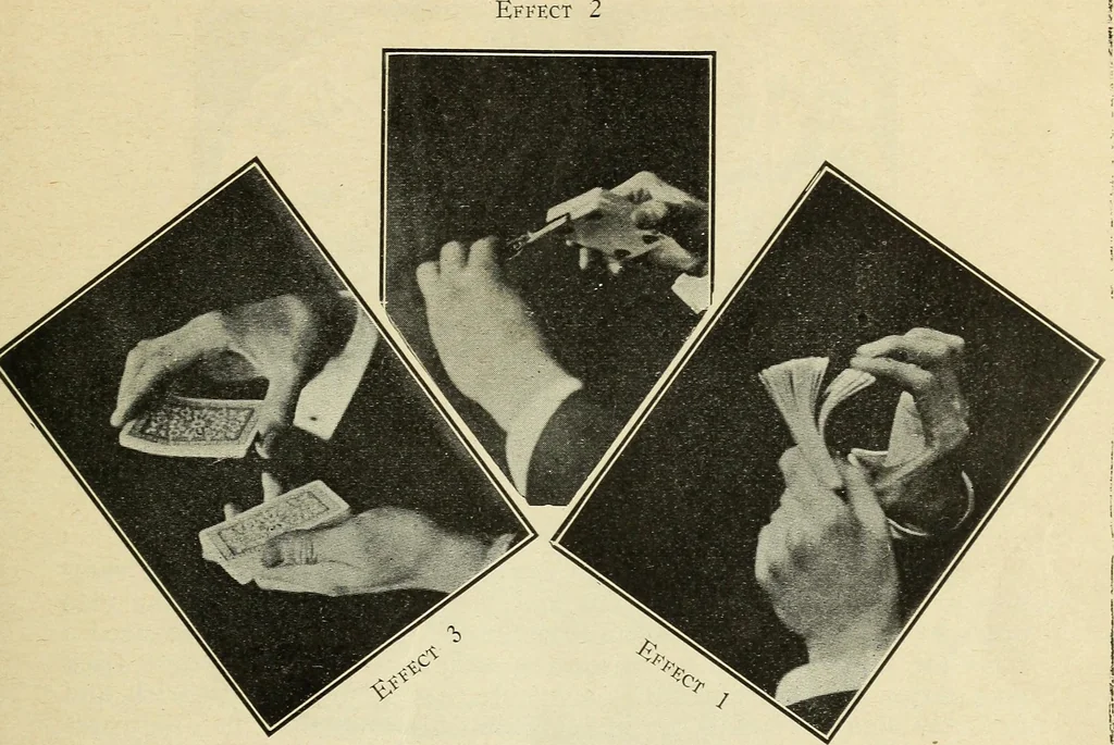 An illustration from Sealed mysteries : explaining the latest card mysteries and spirit tricks made public for the first time : with directions for constructing trick cards, 1911, leaf 22