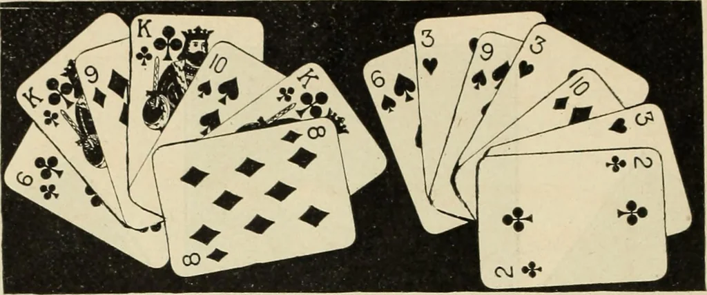 An illustration from Sealed mysteries : explaining the latest card mysteries and spirit tricks made public for the first time : with directions for constructing trick cards, 1911, leaf 23