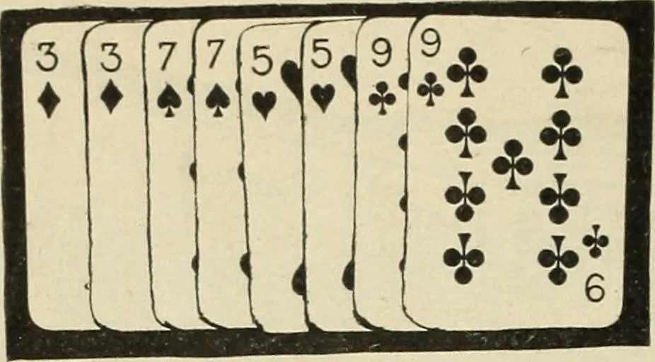 An illustration from Sealed mysteries : explaining the latest card mysteries and spirit tricks made public for the first time : with directions for constructing trick cards, 1911, leaf 25