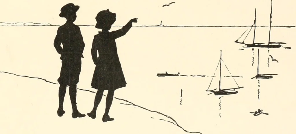 An illustration from The seashore book : Bob and Betty's summer with Captain Hawes, 1912, leaf 12