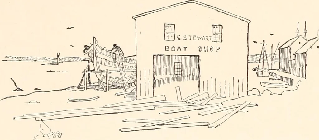 An illustration from The seashore book : Bob and Betty's summer with Captain Hawes, 1912, leaf 13