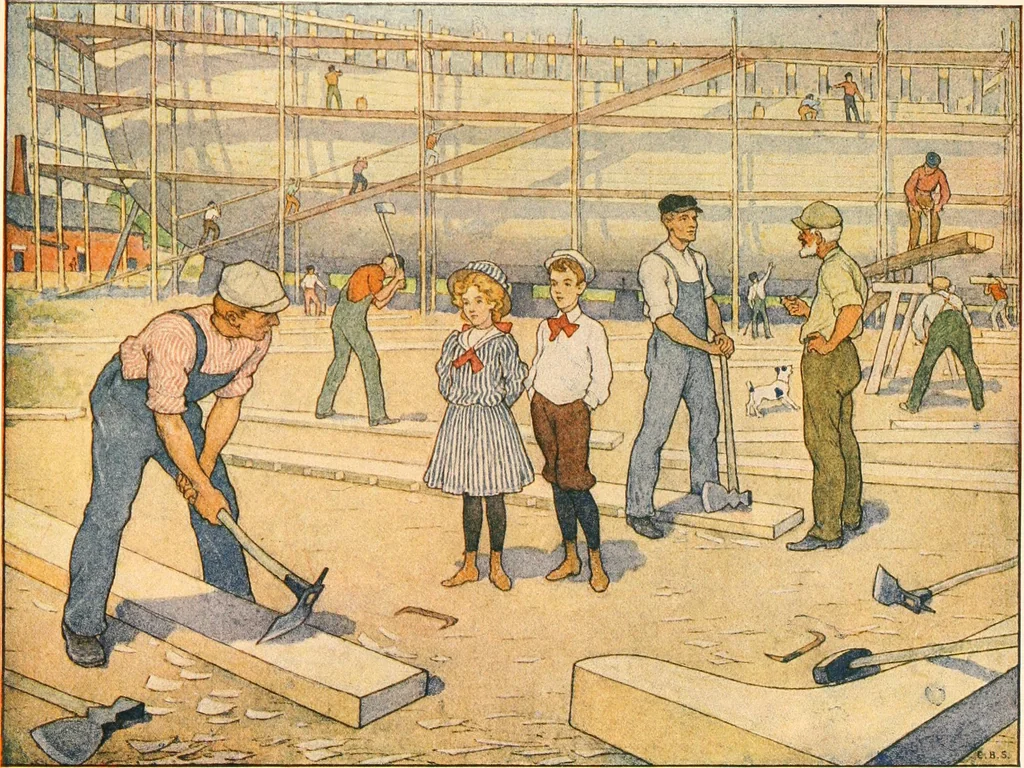 An illustration from The seashore book : Bob and Betty's summer with Captain Hawes, 1912, leaf 14