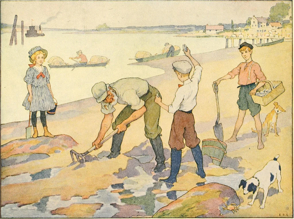 An illustration from The seashore book : Bob and Betty's summer with Captain Hawes, 1912, leaf 18
