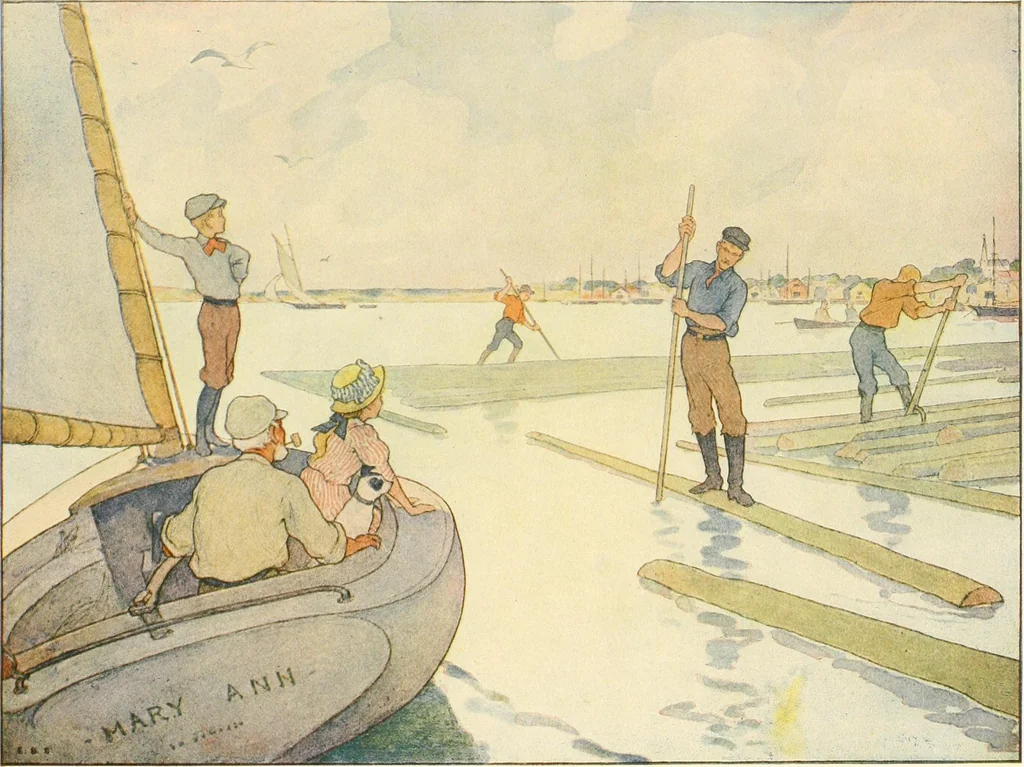 An illustration from The seashore book : Bob and Betty's summer with Captain Hawes, 1912, leaf 26