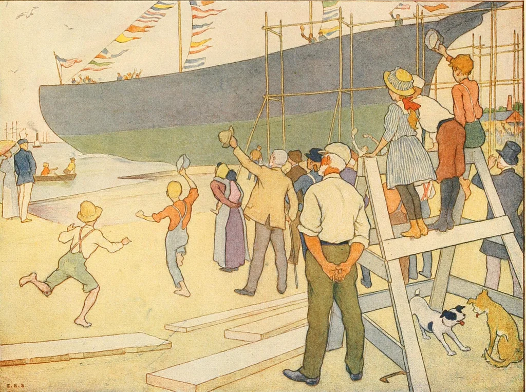 An illustration from The seashore book : Bob and Betty's summer with Captain Hawes, 1912, leaf 30
