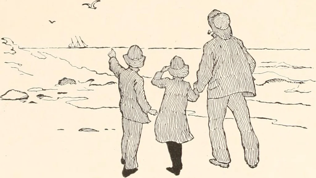 An illustration from The seashore book : Bob and Betty's summer with Captain Hawes, 1912, leaf 33