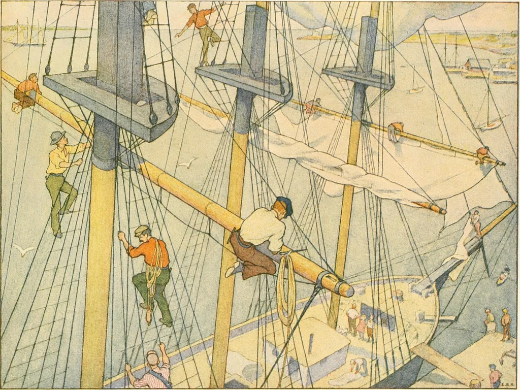 An illustration from The seashore book : Bob and Betty's summer with Captain Hawes, 1912, leaf 38