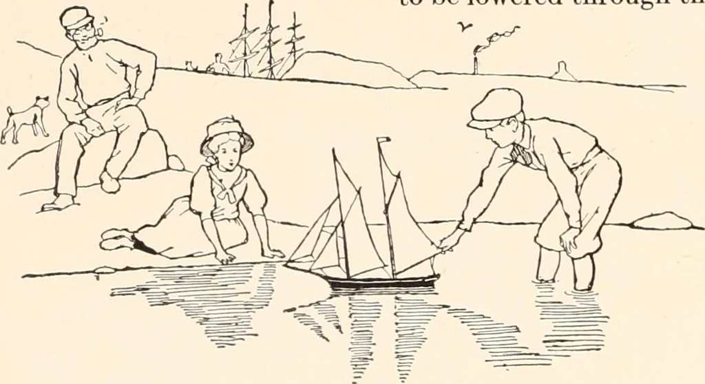 An illustration from The seashore book : Bob and Betty's summer with Captain Hawes, 1912, leaf 45