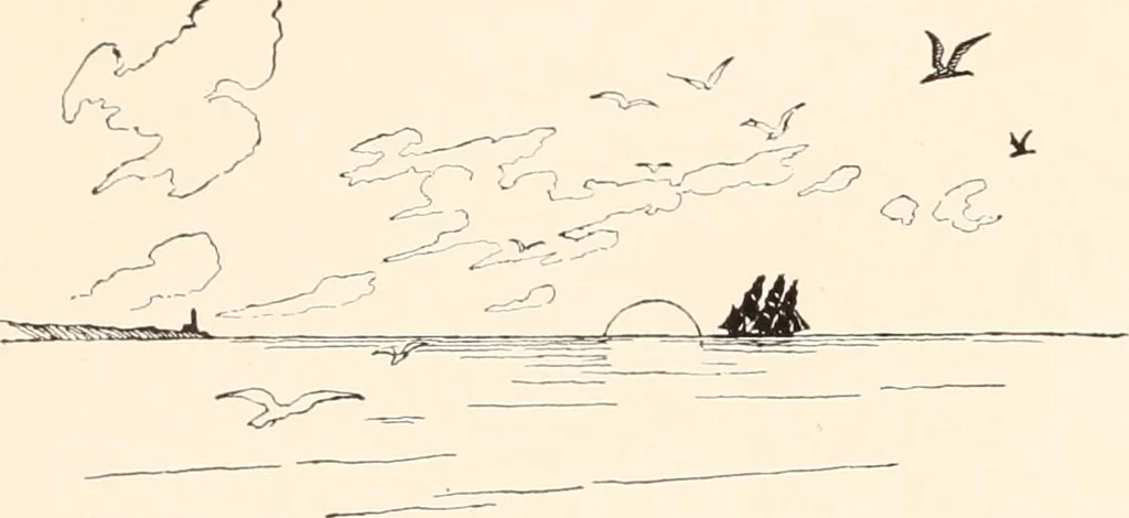 An illustration from The seashore book : Bob and Betty's summer with Captain Hawes, 1912, leaf 53