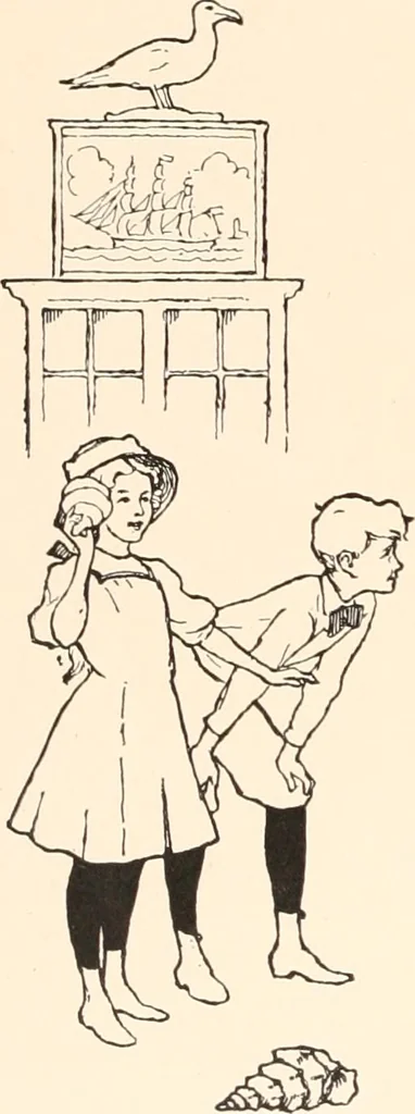 An illustration from The seashore book : Bob and Betty's summer with Captain Hawes, 1912, leaf 9