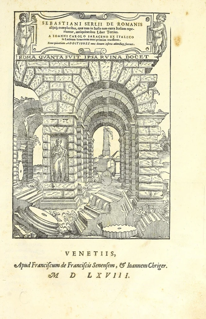 An illustration from Sebastiani Serlii Bononiensis De architectvra libri qvinqve ... : necnon extraordinarius quinquaginta portarum libellus in operis calce adiunctus hic demum conspicitur., 1569, leaf 103
