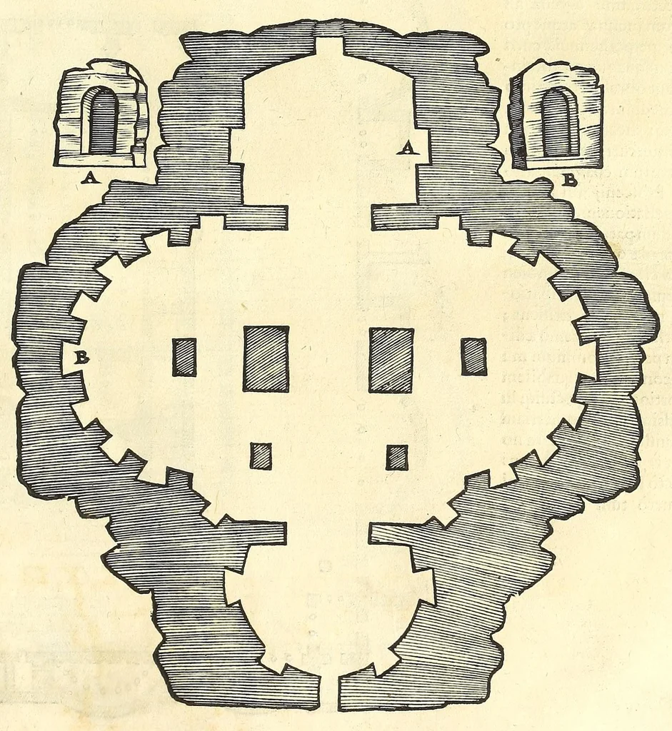 An illustration from Sebastiani Serlii Bononiensis De architectvra libri qvinqve ... : necnon extraordinarius quinquaginta portarum libellus in operis calce adiunctus hic demum conspicitur., 1569, leaf 185