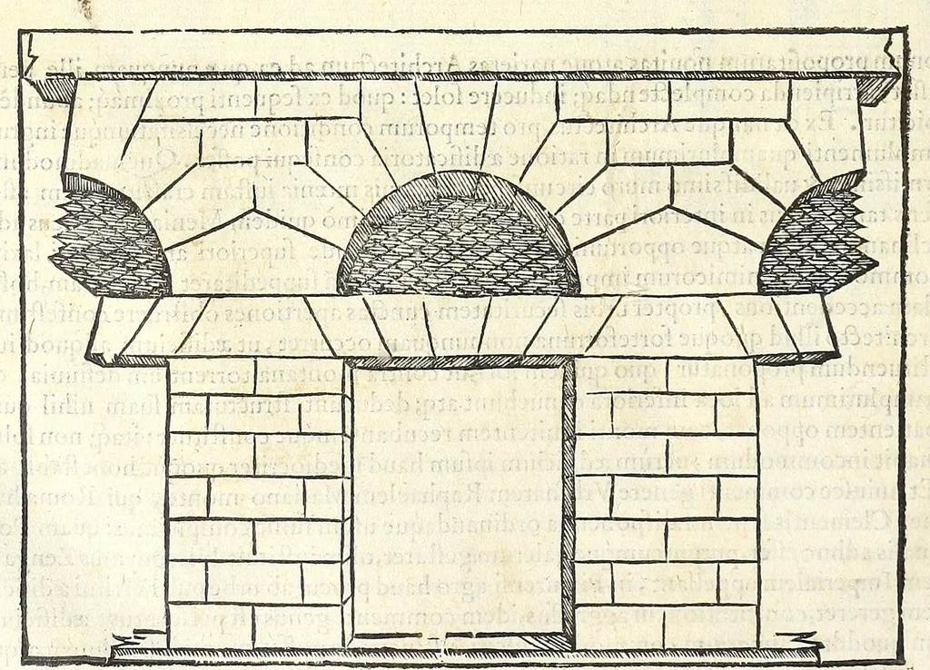 An illustration from Sebastiani Serlii Bononiensis De architectvra libri qvinqve ... : necnon extraordinarius quinquaginta portarum libellus in operis calce adiunctus hic demum conspicitur., 1569, leaf 264
