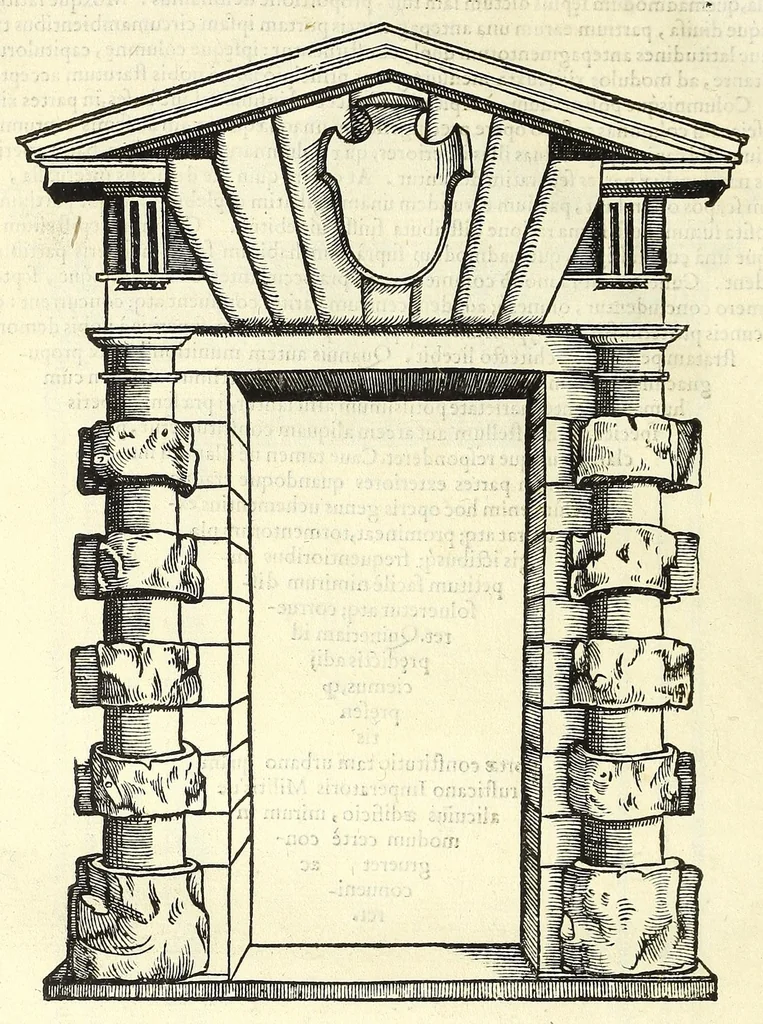 An illustration from Sebastiani Serlii Bononiensis De architectvra libri qvinqve ... : necnon extraordinarius quinquaginta portarum libellus in operis calce adiunctus hic demum conspicitur., 1569, leaf 292