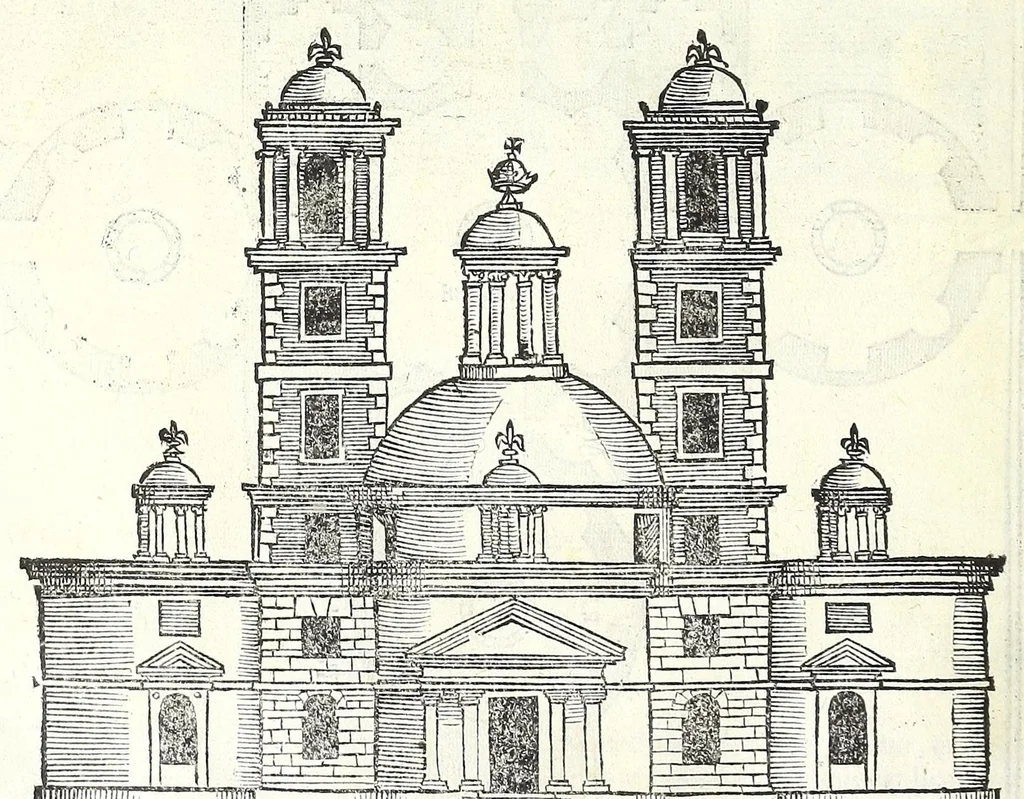 An illustration from Sebastiani Serlii Bononiensis De architectvra libri qvinqve ... : necnon extraordinarius quinquaginta portarum libellus in operis calce adiunctus hic demum conspicitur., 1569, leaf 408