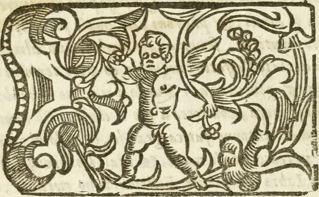 An illustration from Seconda nouissima editione delle Imagini de gli dei delli antichi di Vicenzo Cartari reggiano : ridotte da capo a piedi alle loro reali, & non più per l'adietro osseruate simiglianze : cauate da' marmi, bronzi, medaglie, gioie, & altre memorie antiche : con esquisito studio, & particolare diligenza, 1626, leaf 15