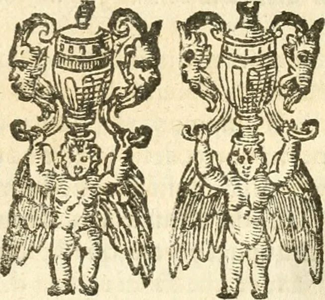 An illustration from Seconda nouissima editione delle Imagini de gli dei delli antichi di Vicenzo Cartari reggiano : ridotte da capo a piedi alle loro reali, & non più per l'adietro osseruate simiglianze : cauate da' marmi, bronzi, medaglie, gioie, & altre memorie antiche : con esquisito studio, & particolare diligenza, 1626, leaf 188