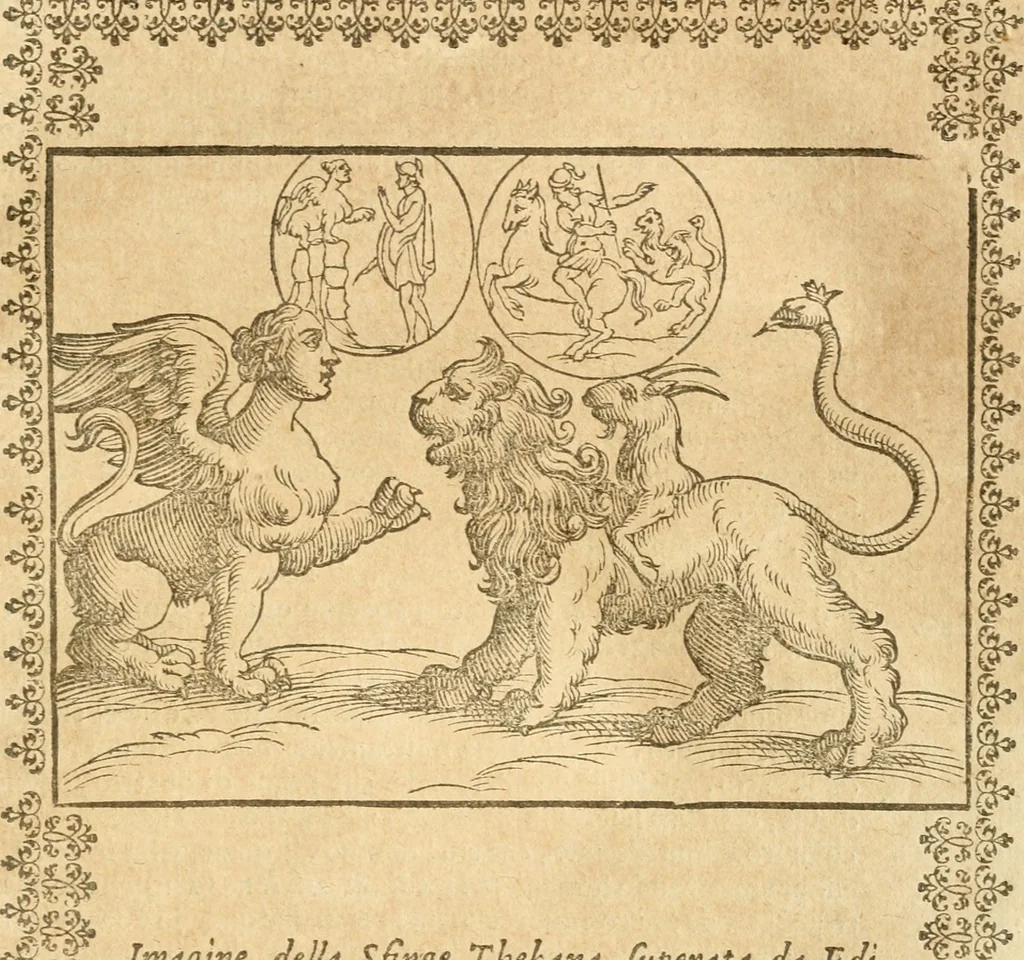 An illustration from Seconda nouissima editione delle Imagini de gli dei delli antichi di Vicenzo Cartari reggiano : ridotte da capo a piedi alle loro reali, & non più per l'adietro osseruate simiglianze : cauate da' marmi, bronzi, medaglie, gioie, & altre memorie antiche : con esquisito studio, & particolare diligenza, 1626, leaf 286